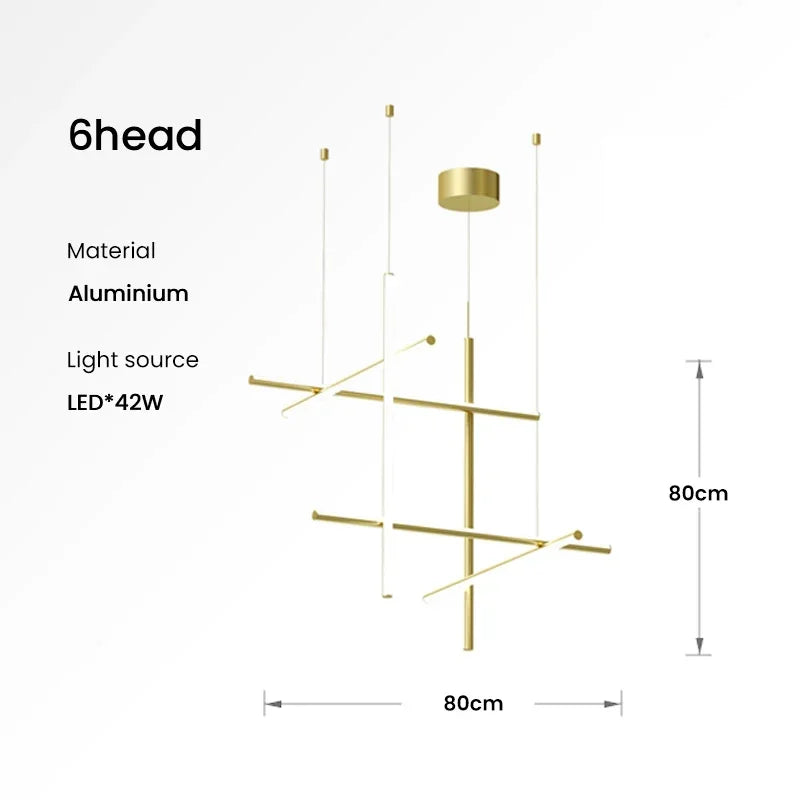 DecorBites™ LED Linear Ceiling Chandelier Italian Designer Luxury Dining Room Chandelier