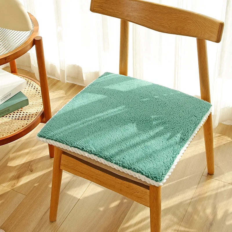 DecorBites™ Cozy Lamb's Wool Chair Cushion for Autumn Winter Comfort