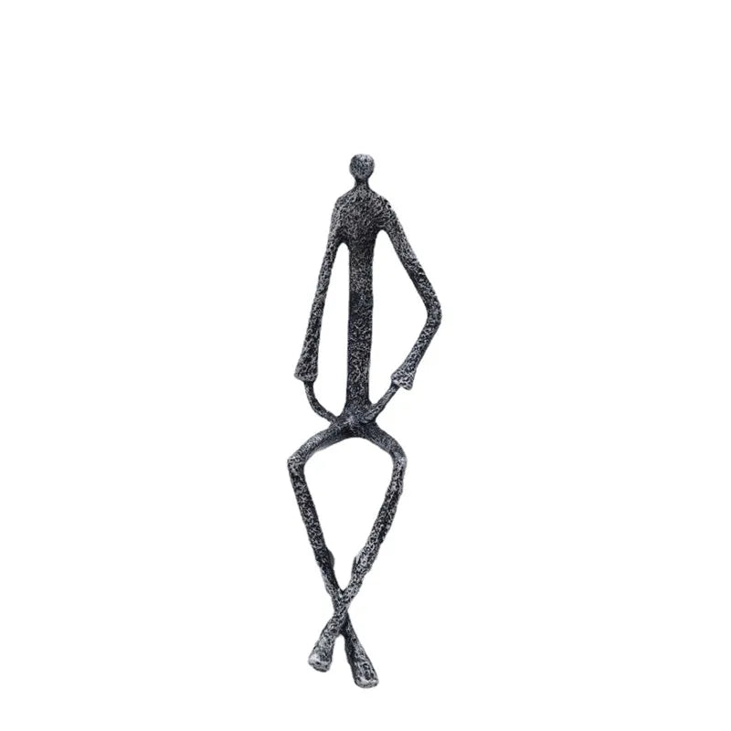 Decorbites™ Abstrakte Metall-Skulptur Mensch Gusseisen Schwarze Person Schreibtisch-Dekoration