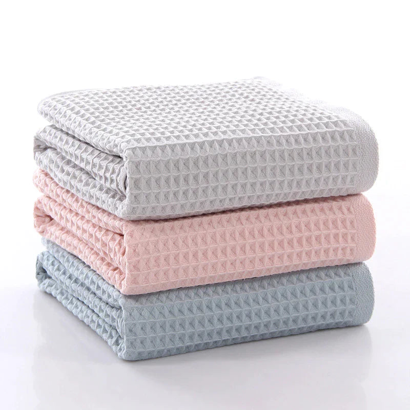 Decorbites™ Baumwoll-Waffelhandtuch-Badset für Erwachsene & Kinder - 70*140 cm & 34*74 cm