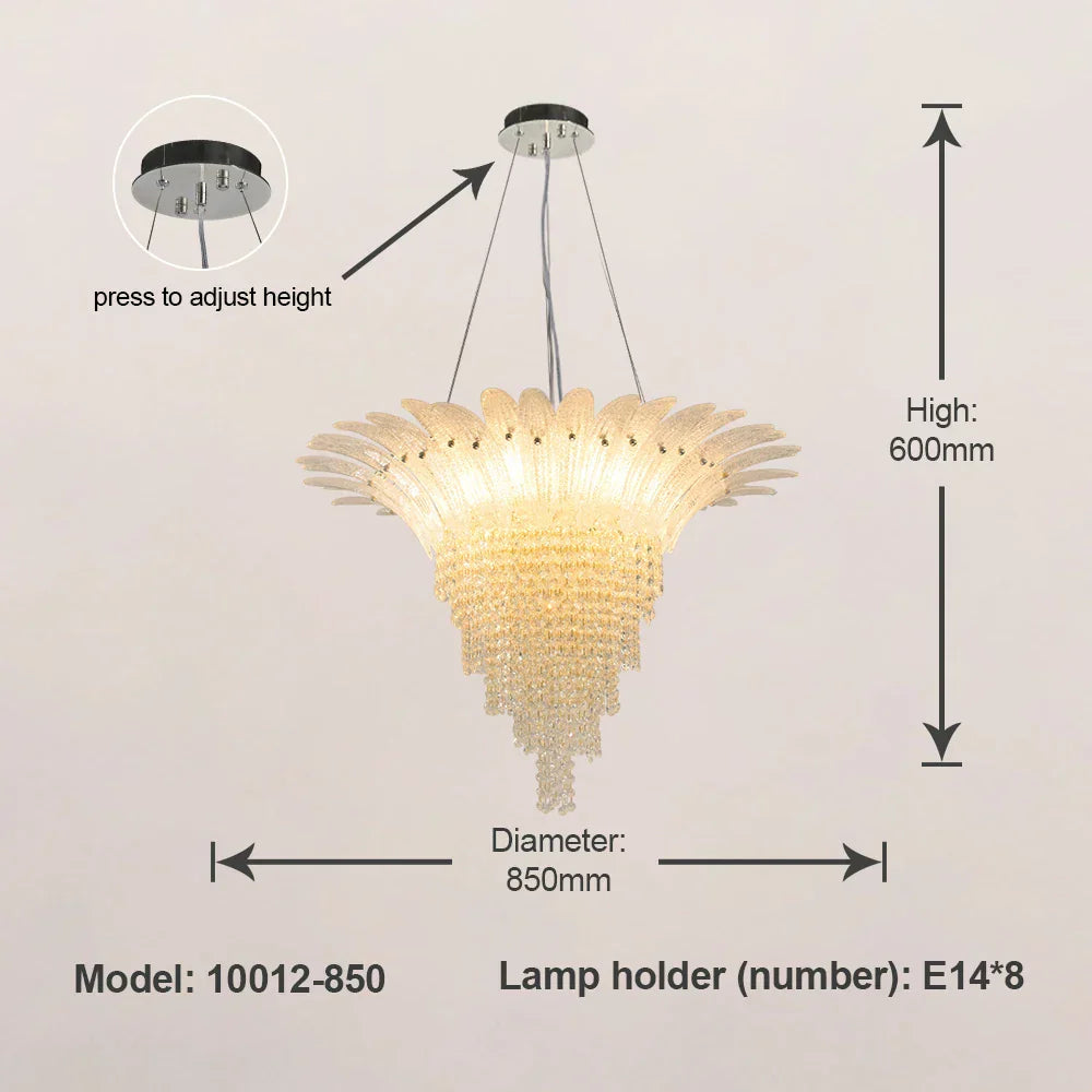 Gold LED Chandelier Light Dia85cm Living Room