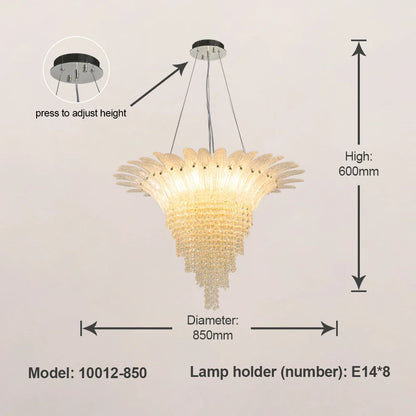 Decorbites™ Glasierte Gold-LED-Kronleuchter für Wohnzimmer Clubhaus Villa