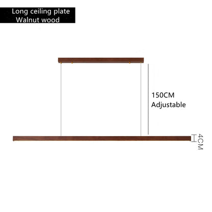 Decorbites™ Dimmbare Holz-Pendant-Lampe: Langer Streifen Minimalistisches Hängendes Innenbeleuchtung