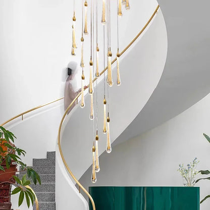 Modern Crystal Staircase Chandelier Pendant Light