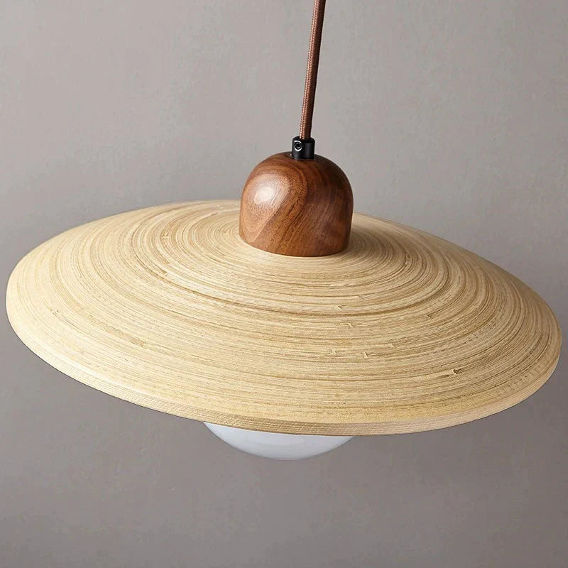 Decorbites™-Creme Japanischer Stil Holzanhänger-Kronleuchter für Schlafzimmer und Esszimmer