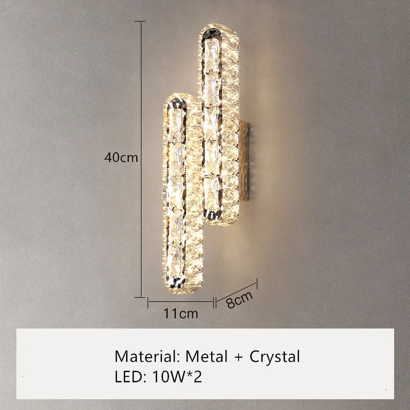 Decorbites™ Kristall-LED-Wandleuchte Silber Wandlampen | Modernes nordisches Design für Schlafzimmer und Esszimmer