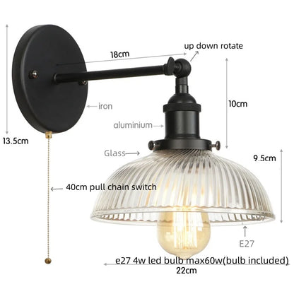 Decorbites™ Klares Glas LED Wandapplikation | Industrielle ländliche Treppenbeleuchtung