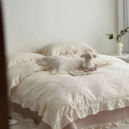 Decorbites™ Koreanische Blumen-Spitzenbettwäsche: Luxuriöse weiche Steppdecke für Queen- und King-Größe, atmungsaktive Heimdekoration