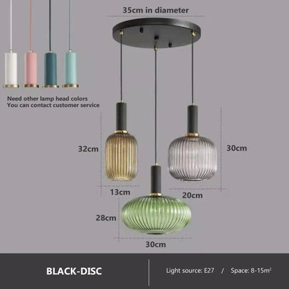 Decorbites™ Bunte Glasanhängerleuchten Wohnzimmer Nachttischlampe LED Hängelampe