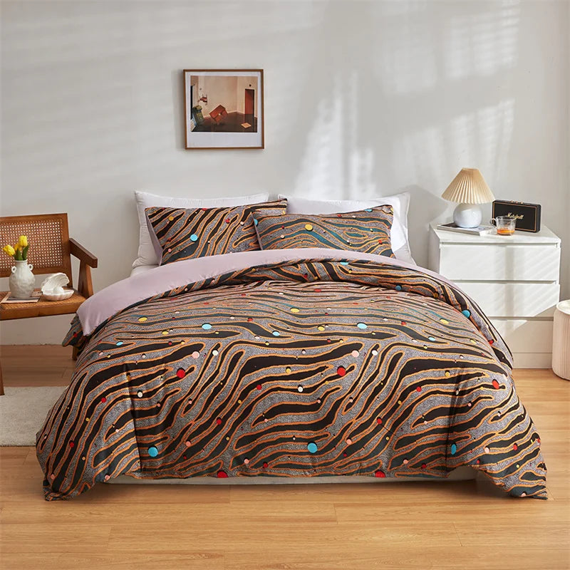 Decorbites™ Cosmos Leuchtendes Bettwäsche-Set King Queen Double Single Daunendecke Bezug Traumdecke