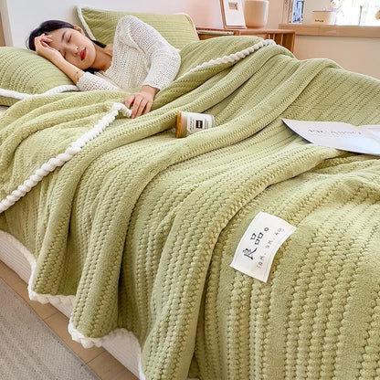 Decorbites™ Doppelseitige Jacquard-Milchsamt-Decke - Winterwarme Sofabezug