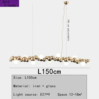 DecorBites™ LED Caterpillar Chandelier: Stylish Long Pendant Lamp for Living Room, Restaurant, Hotel