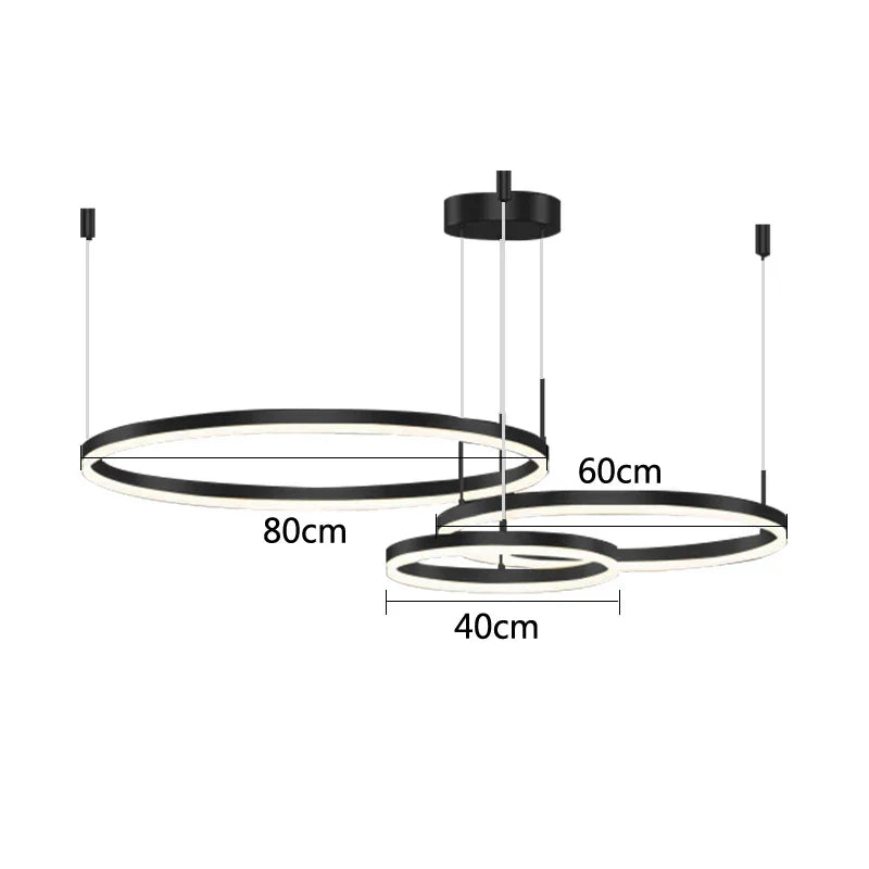 DecorBites™ Gold Ring Pendant Lights Circle Acrylic LED Ceiling Lamp