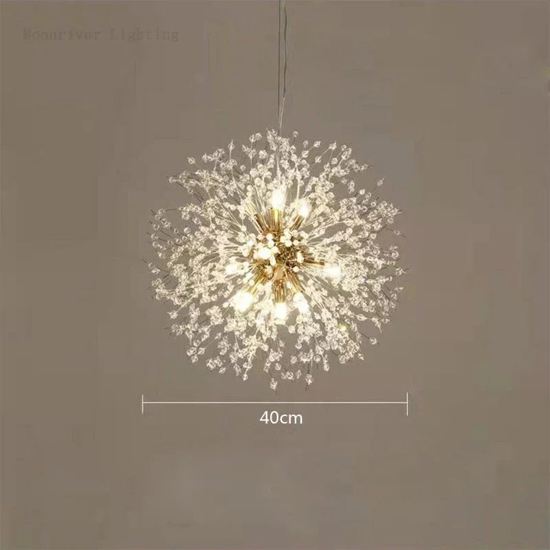 Decorbites™ Löwenzahn-Kristall-Leuchter: Moderner nordischer Stil LED-Hängeleuchte für das Wohnzimmer