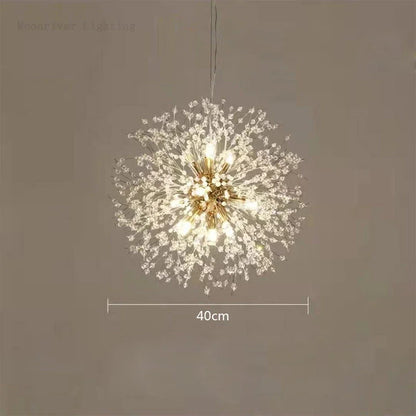 Decorbites™ Löwenzahn-Kristall-Leuchter: Moderner nordischer Stil LED-Hängeleuchte für das Wohnzimmer