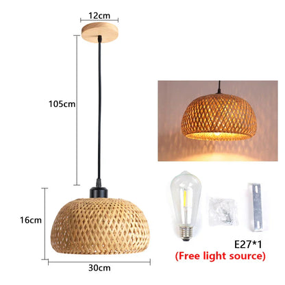 Decorbites™ Bambus-Rattan-Hängeleuchter für Esszimmer- und Restaurantbeleuchtung