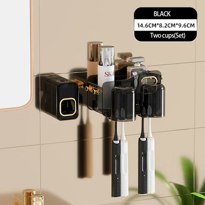 Decorbites™ Umgekehrtes Zahnbürstenhalter mit automatischer Zahnpasta-Presser & Make-up-Aufbewahrungsregal