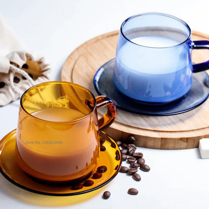 Decorbites™ 350ml Glas-Kaffeetasse Teetasse Saftbecher Hitzebeständig Langlebig Hochwertiges Borosilikatglas