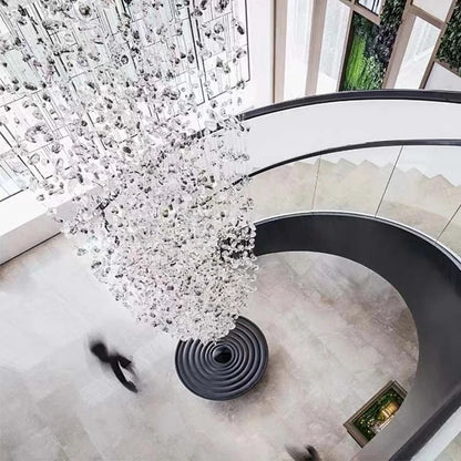 DecorBites™ Crystal Chandelier: Modern Staircase & Lobby LED Lighting for Luxury Décor