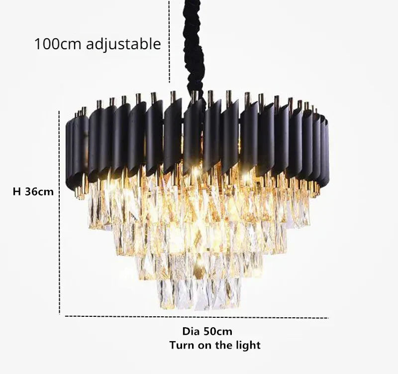 Decorbites™ Goldener Kristall-Leuchter LED-Deckenleuchte für Wohnzimmer & Lobby