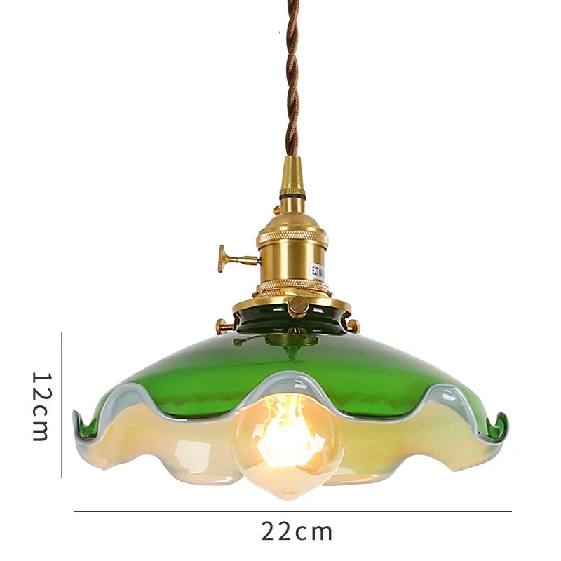 Decorbites™ Grüne Glas-LED-Hängeleuchte für Heimdekoration & Restaurant Vintage-Beleuchtung