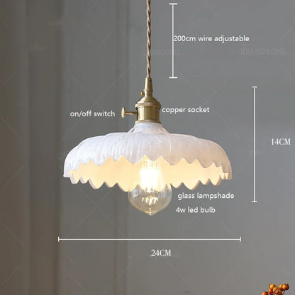 Decorbites™ Grüne Glas-LED-Hängeleuchte mit Kupfer-Holzgriff für modernes nordisches Heimdekoration