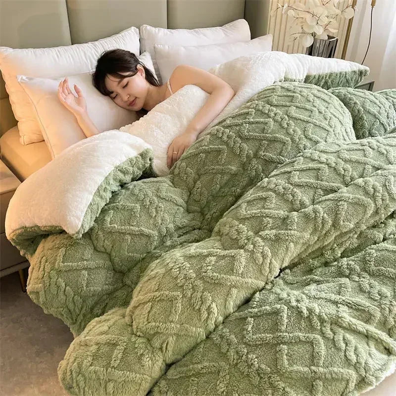 Decorbites™ Gemütliche Winterbettdecke: Luxuriöse Lamm-Cashmere-Wärmequilt für Komfort