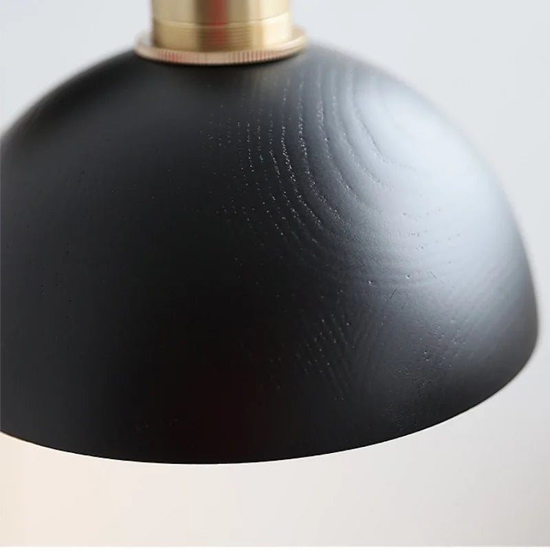 DecorBites™ LED Wall Light Fixture Modern Black Wood Copper Sconce