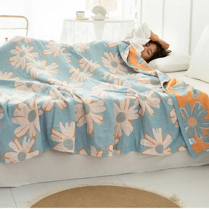 DecorBites™ Double Cotton Blanket: Soft & Breathable Bed Cover