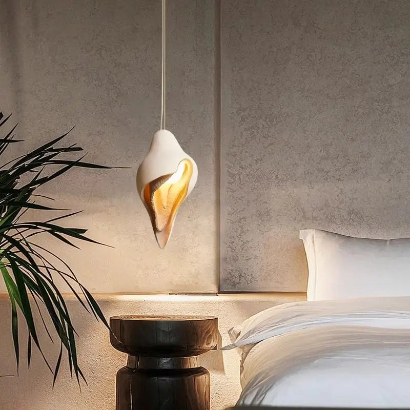 Decorbites™ Gipsmuschel-Hängeleuchte, Wabi-Sabi-Stil für Wohnzimmer, Schlafzimmer und Treppenhaus