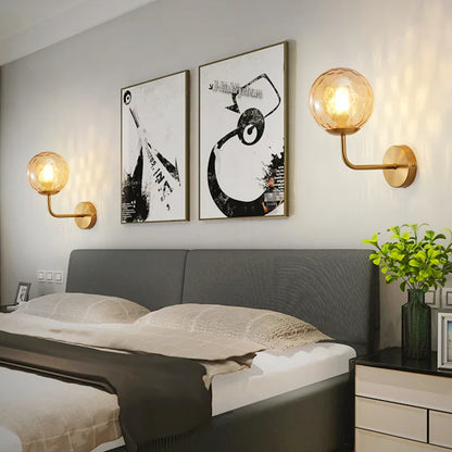 Decorbites™ Glasball-LED-Wandleuchte: Gold Nordisch Minimalistische Wandlampen Beleuchtung Schlafzimmer-Dekor-Armaturen