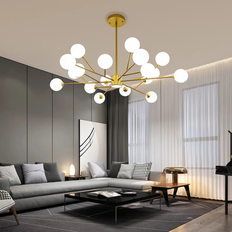 Decorbites™ Schwarze Kronleuchter: Luxuriöse Glas-Hängeleuchte für Zuhause, Schlafzimmer oder Wohnzimmer