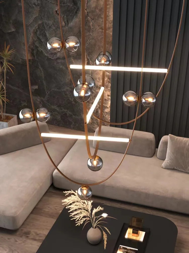 Decorbites™-Leder-Leuchter 2023 LED Minimalistisches Wohnraum-Dekorationsbeleuchtung für das Wohnzimmer