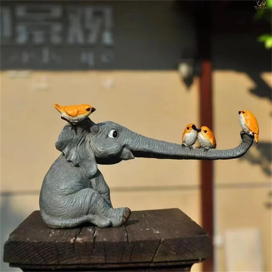 Decorbites™ Elefanten-Vogel-Hasen-Figuren Harz-Feengarten-Dekorationen Tischdekoration