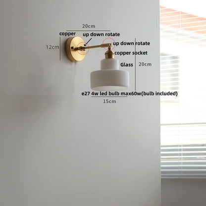 Decorbites™ Grünes Loft LED Wandlicht: Vintage Nachttischlampe, Oben Unten Drehbares Glas, Zugkettenschalter