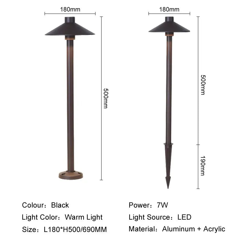 Decorbites™ LED Rasenleuchte: Wasserdichte Aluminium-Scheinwerfer für Außenbereich, Hof, Garten, Park, Weg