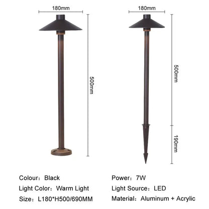 Decorbites™ LED Rasenleuchte: Wasserdichte Aluminium-Scheinwerfer für Außenbereich, Hof, Garten, Park, Weg