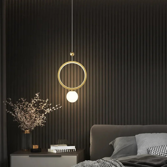 Decorbites™ Goldener Ring-LED-Hängeleuchte für Wohnzimmer, Schlafzimmer, Kücheninsel-Dekoration