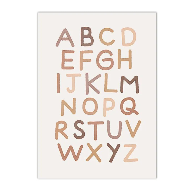 Alpaca Unicorn Rainbow Bear Heart Poster Alphabet Quotes Prints Boho Nursery Wall Art Canvas Painting Pictures Kids Room Decor