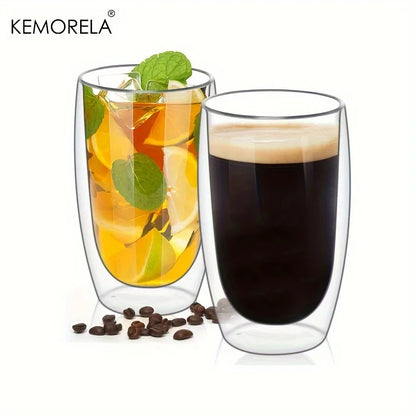 Decorbites™ Doppeltwandige Glas-Kaffeetassen – Isolierte Espressoglasbecher für Cappuccino, Latte, Tee und Milch