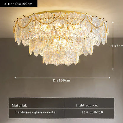 Decorbites™ Gold Perlenanhänger-Kronleuchter – Dekoration für Wohnzimmer & Schlafzimmer