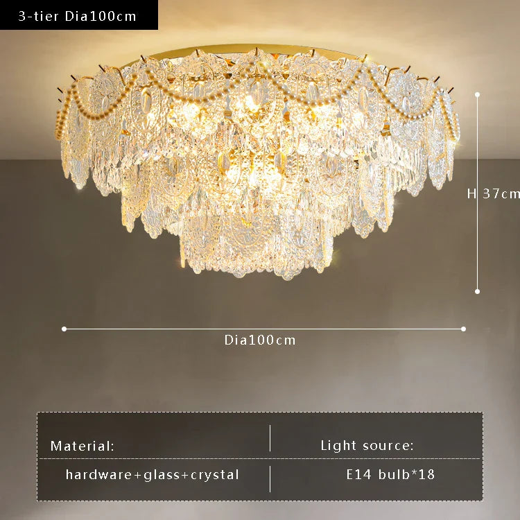 Decorbites™ Gold-Glas-Deckenleuchter - Modernes Vintage-Wohnzimmerbeleuchtung