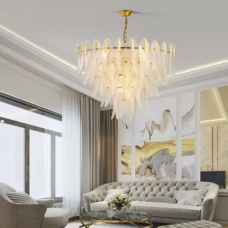 Decorbites™ Glasblatt-Luxus-Lüster LED-Hängeleuchten für modernes Wohnzimmer