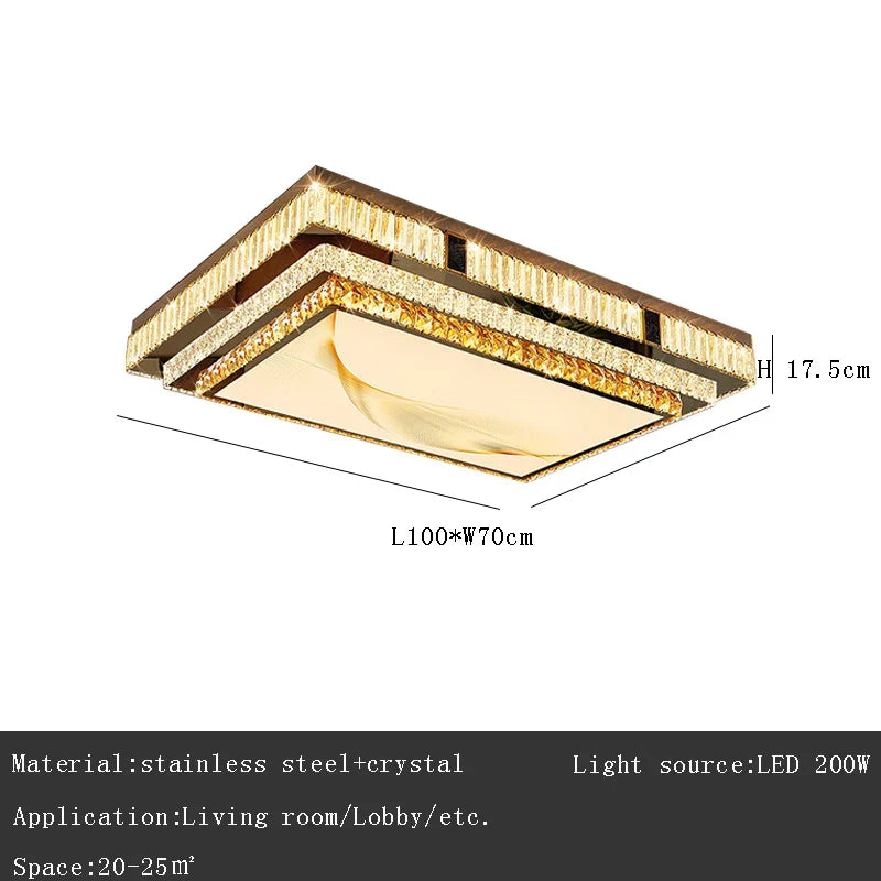 Gold Modern Crystal Ceiling Light