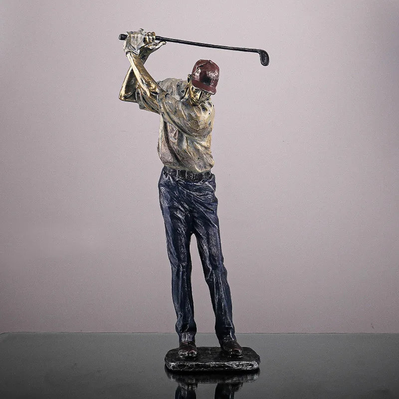 Decorbites™ Golf-Figur: Vintage-Golfer-Resin-Statue für Heim- und Büro-Dekoration