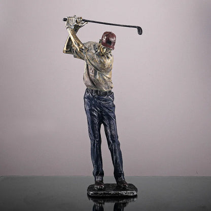 Decorbites™ Golf-Figur: Vintage-Golfer-Resin-Statue für Heim- und Büro-Dekoration