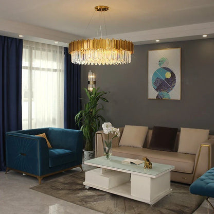 Decorbites™ Kristall-Gold-Hängeleuchte LED Deckenleuchte für Wohnzimmer Schlafzimmer Kücheninsel