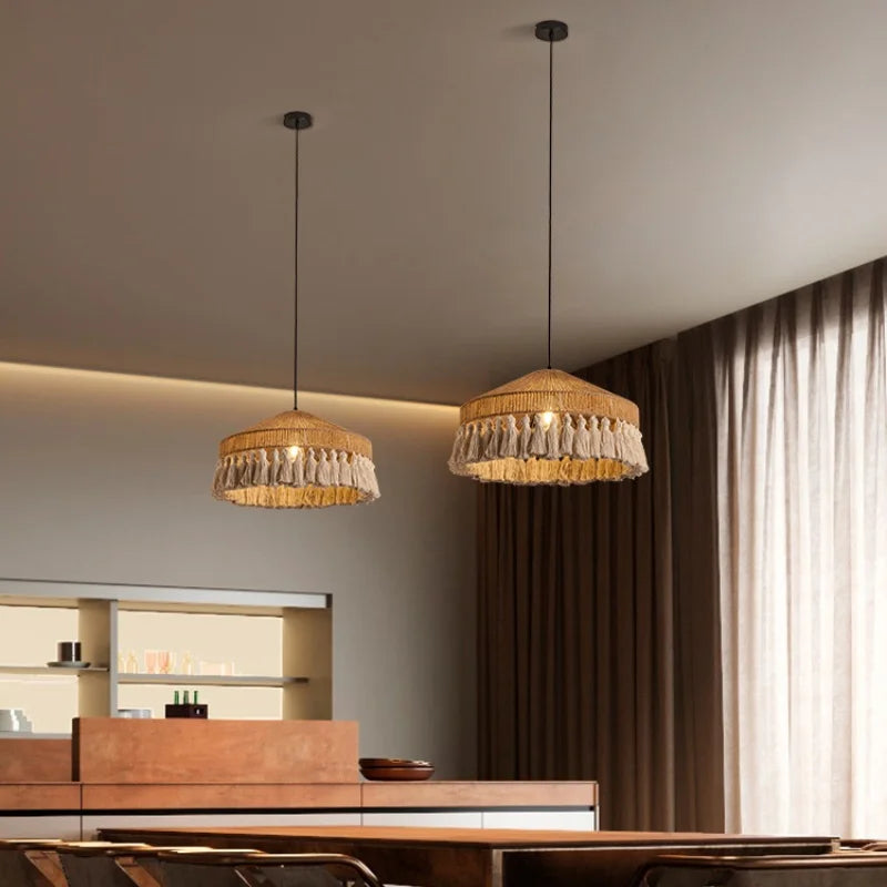 Decorbites™ Hanfseil E27 LED Hängeleuchten Kronleuchter Beleuchtung - Nordische Minimalismus