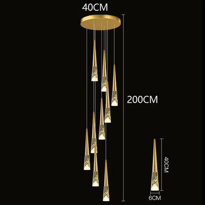 Modern Crystal Staircase Chandelier Pendant Light