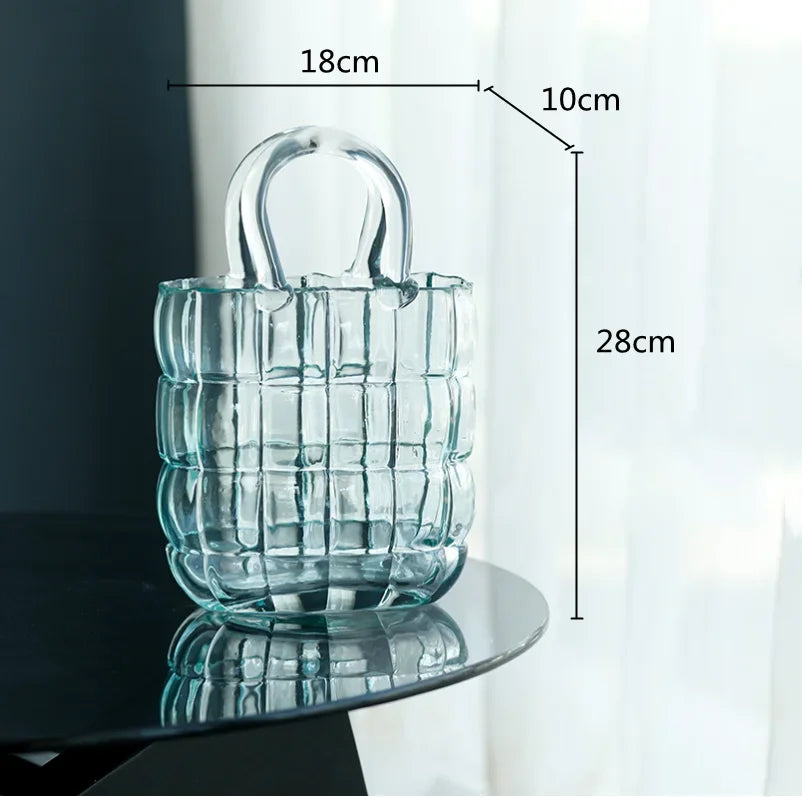 Decorbites™ Klar-Glas-Vasen-Terrarium-Handtasche zur Dekoration des Wohnzimmers